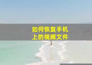 如何恢复手机上的视频文件