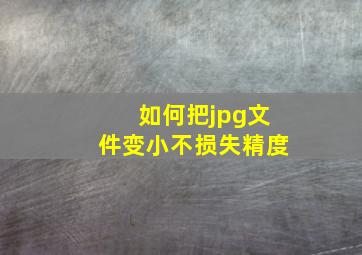 如何把jpg文件变小不损失精度