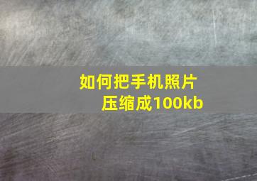 如何把手机照片压缩成100kb