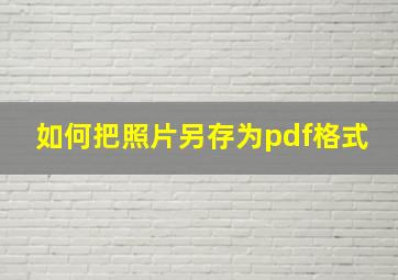 如何把照片另存为pdf格式