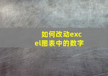 如何改动excel图表中的数字