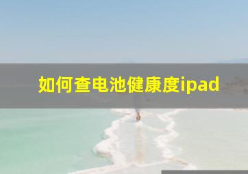 如何查电池健康度ipad