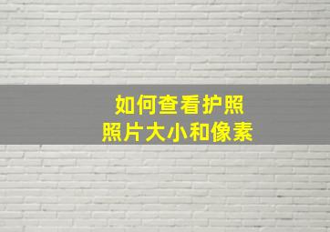 如何查看护照照片大小和像素