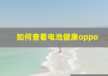 如何查看电池健康oppo