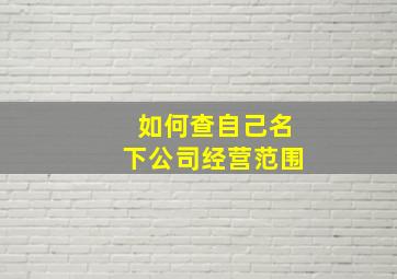 如何查自己名下公司经营范围