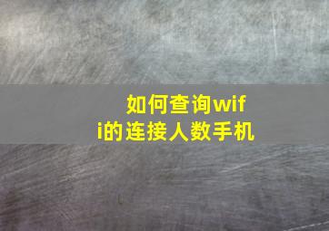 如何查询wifi的连接人数手机