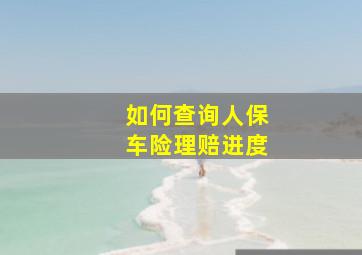 如何查询人保车险理赔进度