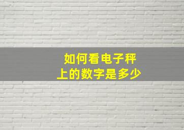 如何看电子秤上的数字是多少