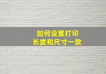 如何设置打印长度和尺寸一致