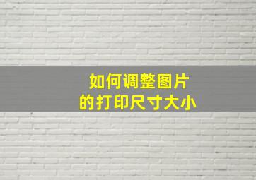 如何调整图片的打印尺寸大小