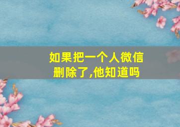 如果把一个人微信删除了,他知道吗