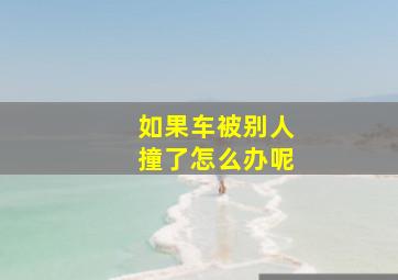 如果车被别人撞了怎么办呢