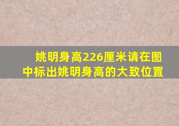 姚明身高226厘米请在图中标出姚明身高的大致位置