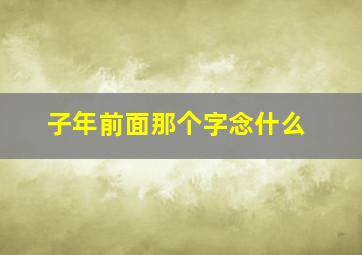 子年前面那个字念什么