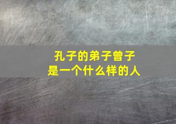 孔子的弟子曾子是一个什么样的人