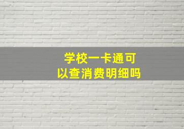 学校一卡通可以查消费明细吗