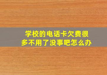 学校的电话卡欠费很多不用了没事吧怎么办