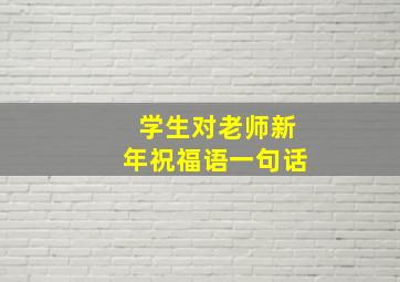 学生对老师新年祝福语一句话