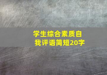 学生综合素质自我评语简短20字