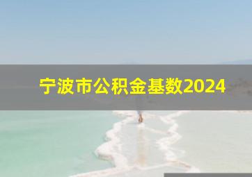 宁波市公积金基数2024