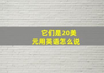 它们是20美元用英语怎么说