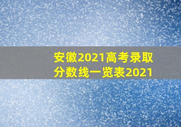 安徽2021高考录取分数线一览表2021