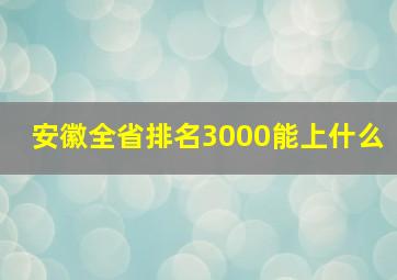 安徽全省排名3000能上什么