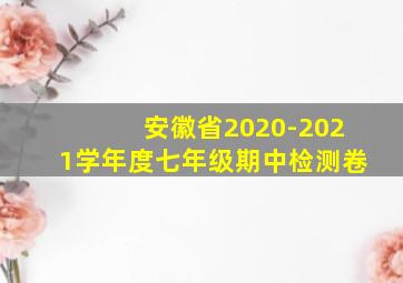 安徽省2020-2021学年度七年级期中检测卷