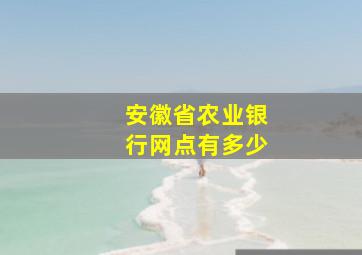 安徽省农业银行网点有多少