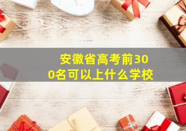 安徽省高考前300名可以上什么学校