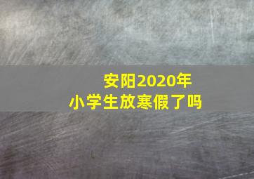 安阳2020年小学生放寒假了吗