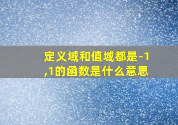 定义域和值域都是-1,1的函数是什么意思