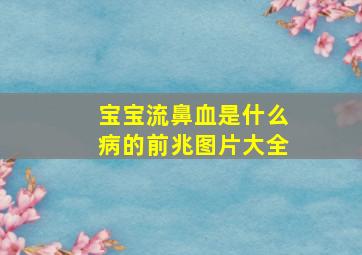 宝宝流鼻血是什么病的前兆图片大全