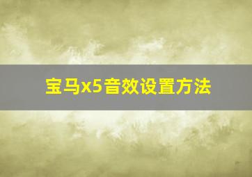 宝马x5音效设置方法