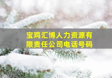 宝鸡汇博人力资源有限责任公司电话号码