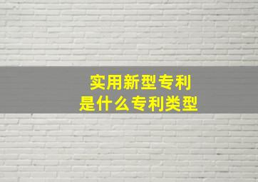 实用新型专利是什么专利类型