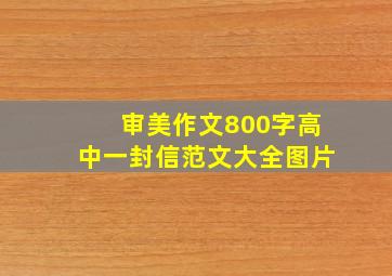 审美作文800字高中一封信范文大全图片