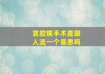 宫腔镜手术是跟人流一个意思吗