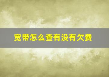 宽带怎么查有没有欠费