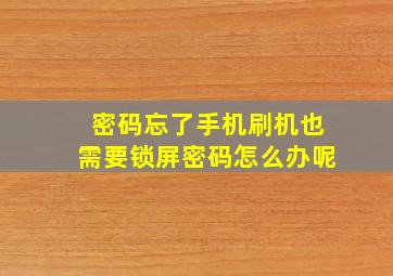 密码忘了手机刷机也需要锁屏密码怎么办呢