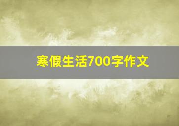 寒假生活700字作文