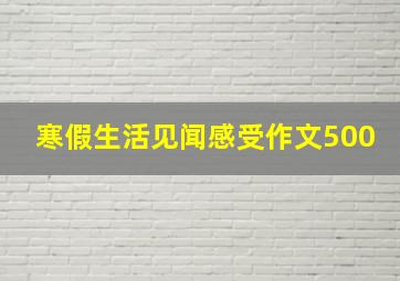 寒假生活见闻感受作文500