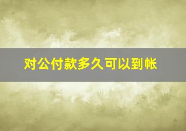 对公付款多久可以到帐