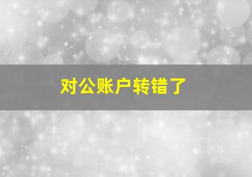 对公账户转错了