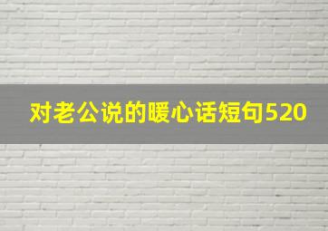 对老公说的暖心话短句520