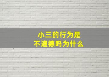 小三的行为是不道德吗为什么