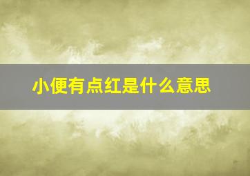 小便有点红是什么意思