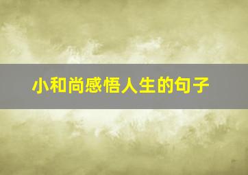 小和尚感悟人生的句子