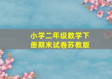 小学二年级数学下册期末试卷苏教版