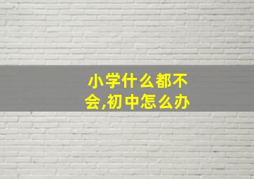 小学什么都不会,初中怎么办